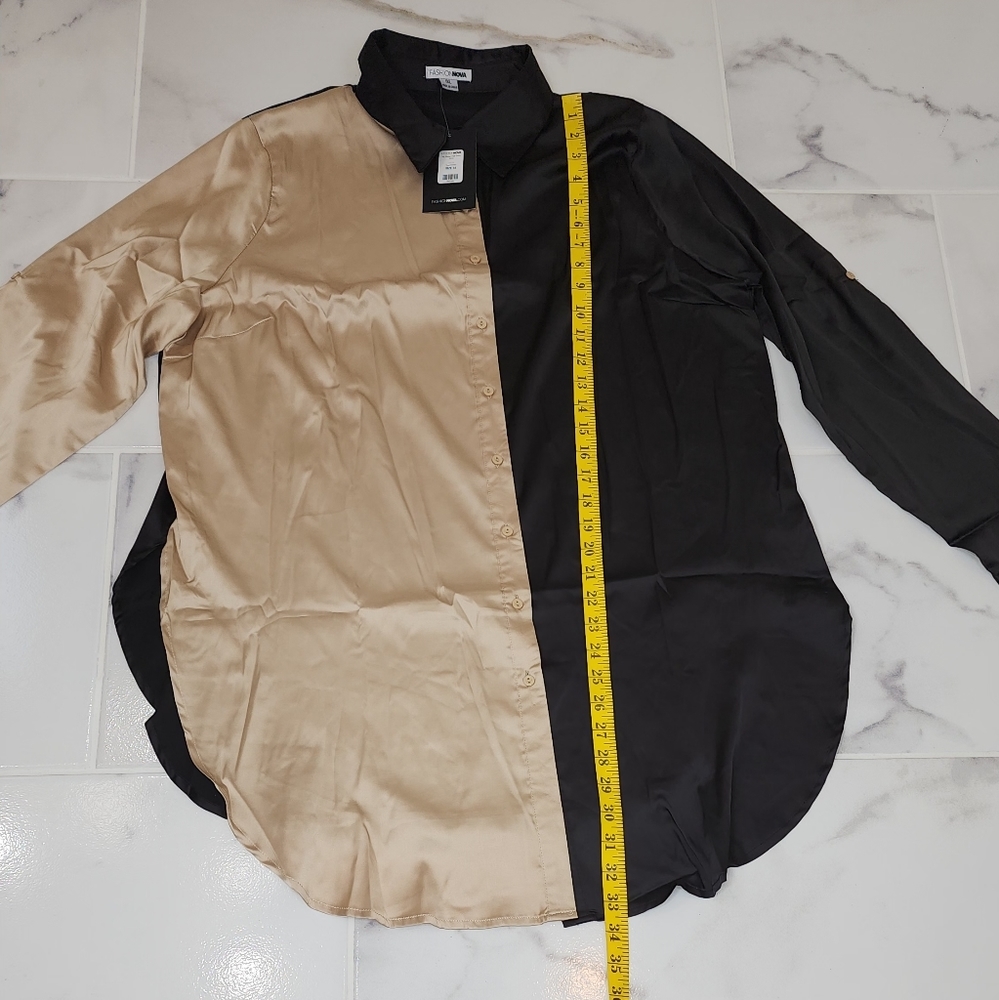 Fashion nova two-tone satin shirt - Picture 7 of 13